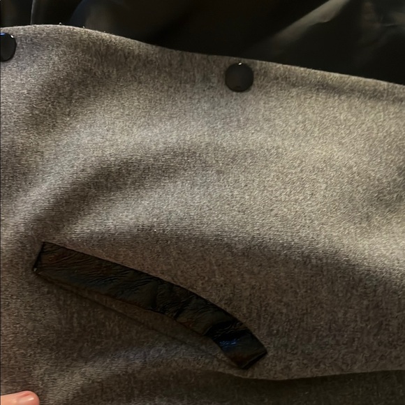 Gray Varsity Jacket with Striped Trim - Picture 8 of 8